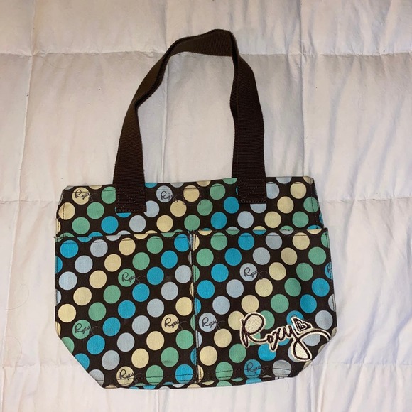 Roxy brown & green Bundle! 2 shorts 1 shirt polka dot bag womens sz 7 - Picture 14 of 16